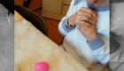 senior woman and easter eggs